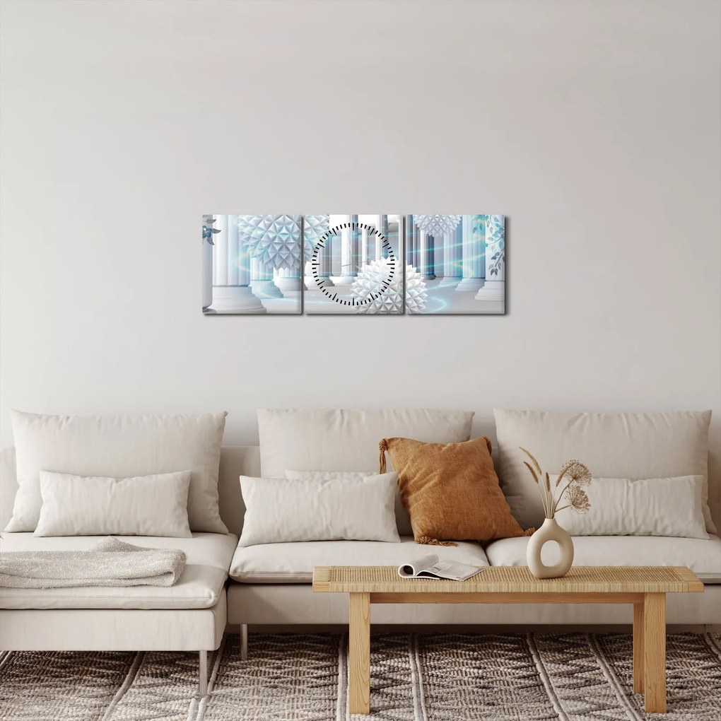 Abstrakcyjny obraz w stylu antycznym (z zegarem) (90x30 cm)