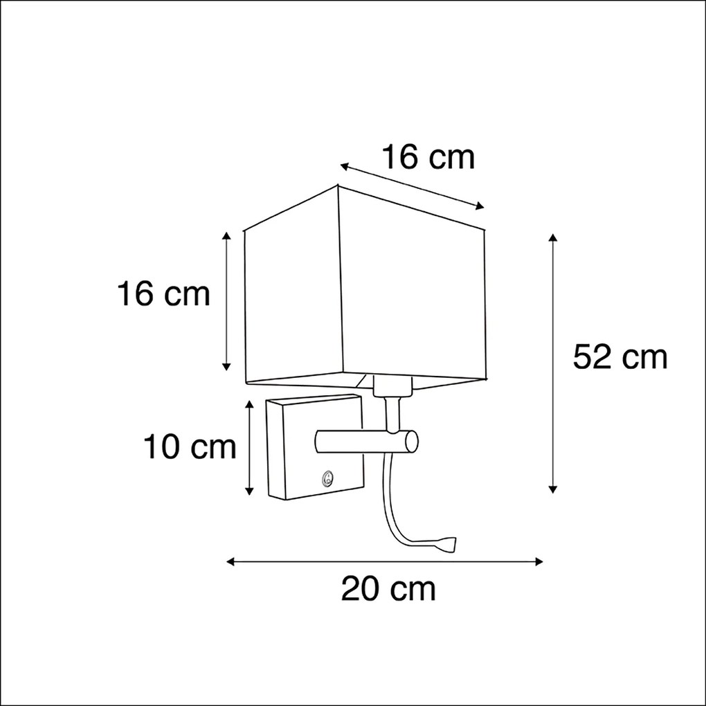 Inteligentna lampa ścienna czarna z USB z Wifi A60 i GU10 - Zeno Nowoczesny Oswietlenie wewnetrzne