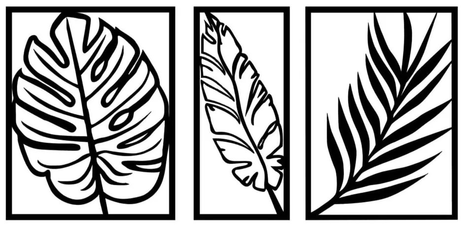 Metalowa dekoracja ścienna 80x38 cm Leaf – Wallity