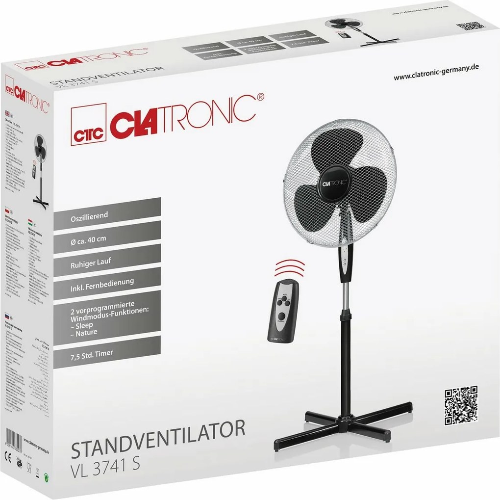 Clatronic VL 3741 wentylator stojący z pilotem zdalnego sterowania
