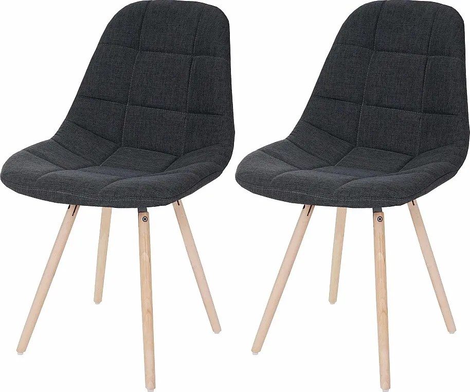 Krzesło do jadalni MCW-A60 I (zestaw 2 sztuk),  tkanina/tekstylia ciemnoszary