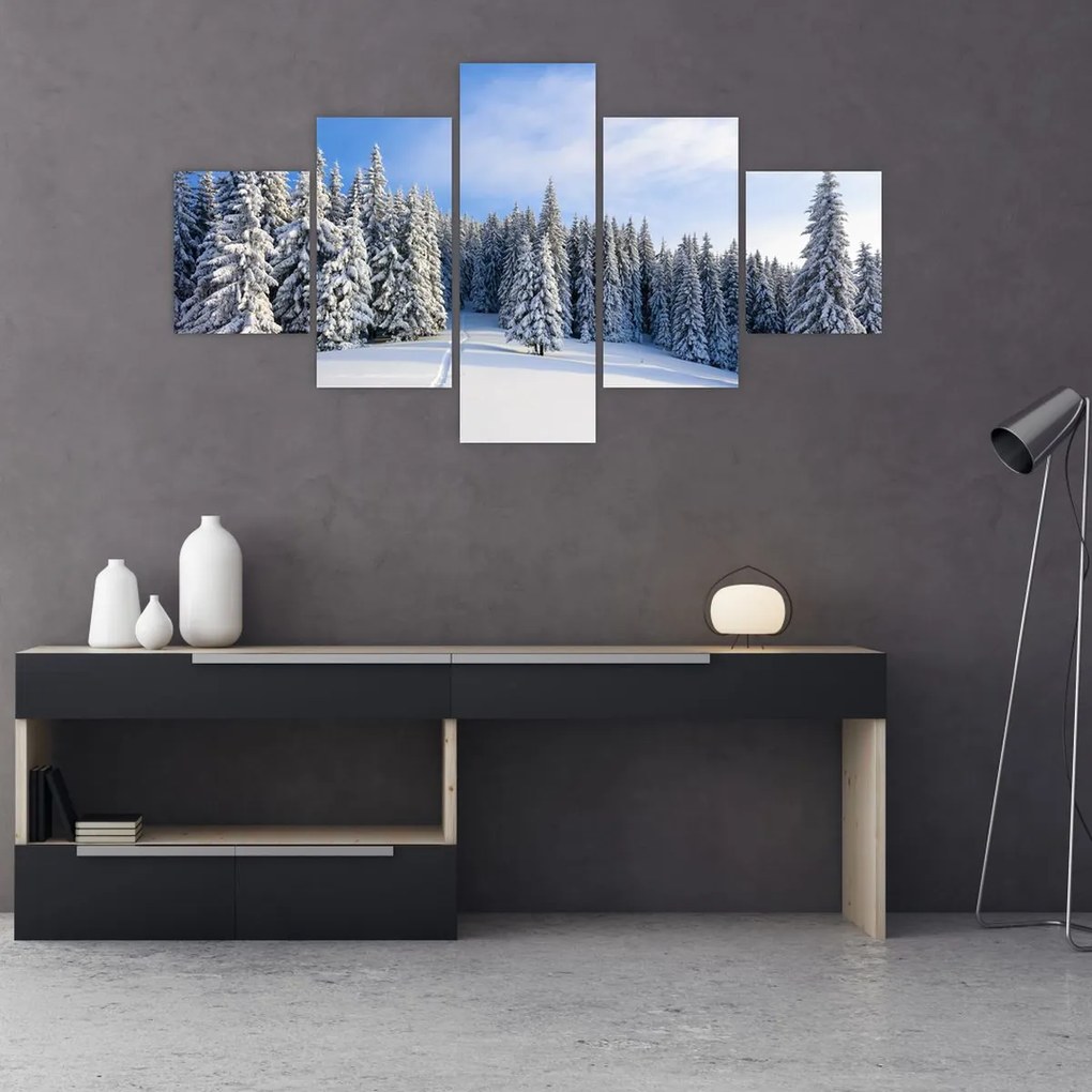 Obraz - Zima w lasach (125x70 cm)