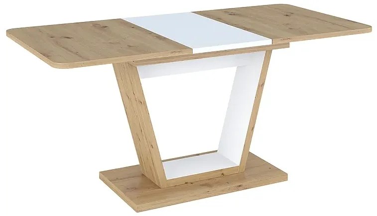 Stół rozkładany NIGEL 120(160)x80 dąb artisan/biały mat SIGNAL
