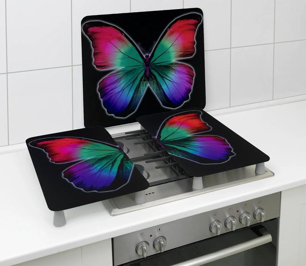 Szklane płyty ochronne BUTTERFLY BY NIGHT - 2 sztuki, WENKO