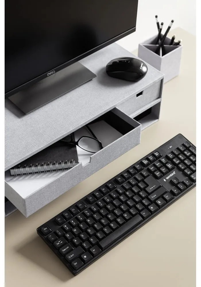Kartonowy organizer na dokumenty z szufladką Ted Canvas Paper Laminate – Bigso