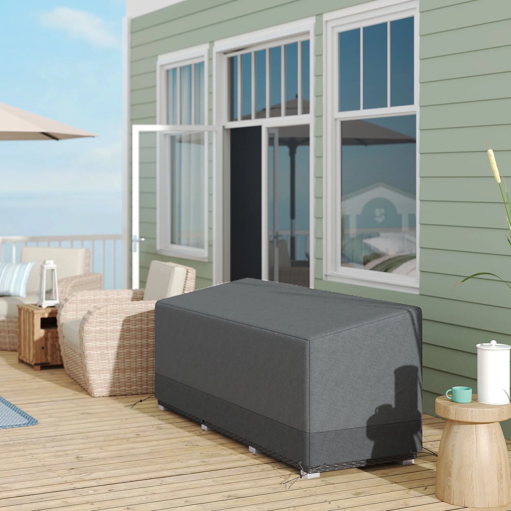 Outsunny Pokrowiec na meble ogrodowe, mrozoodporny, wodoodporny, ochrona UV, tkanina Oxford 600D 190,5 x 72 x 76cm Jasnoszary | Aosom PL