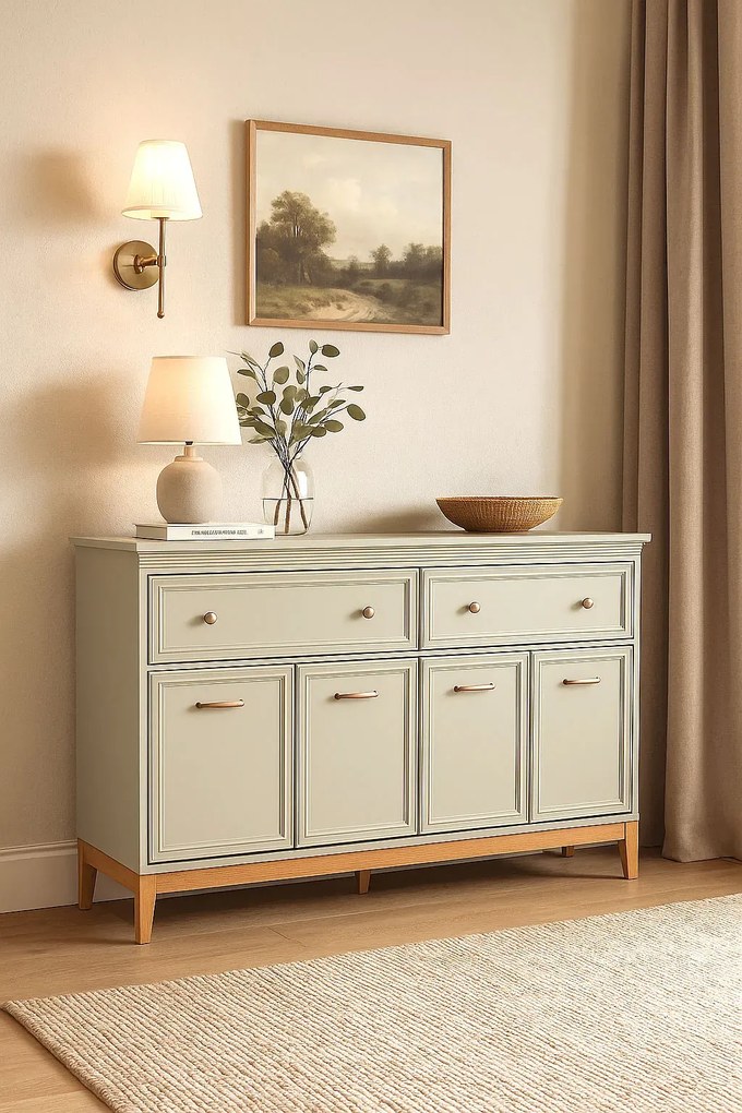 Kaszmirowa skandynawska komoda na nóżkach K6-G13