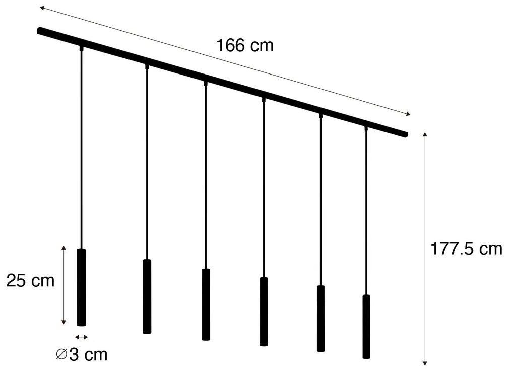 Nowoczesny system oświetlenia szynowego Slimline Keno z 6 białymi lampami wiszącymi 1-fazowymi Nowoczesny Oswietlenie wewnetrzne