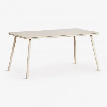 Prostokątny Stół Ogrodowy 160x90 Cm Z Szkła Arhiza Kremowa Tapioca - Sklum