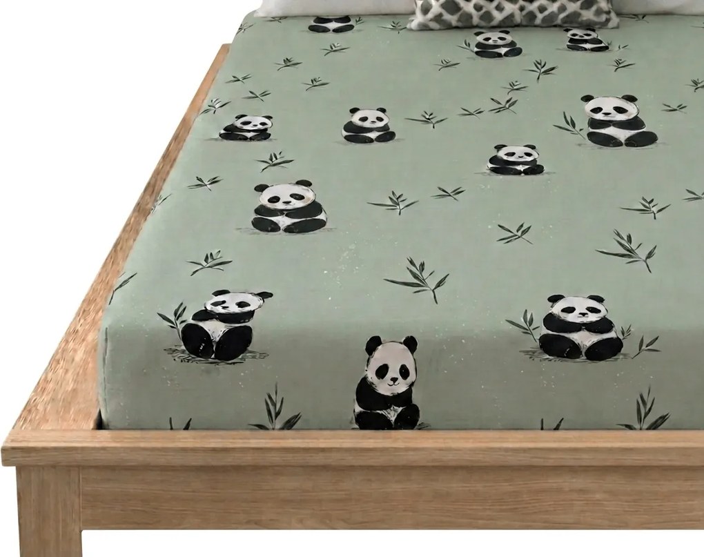 PrzytulneMieszkanie.pl Prześcieradło z mikrofibry PANDA RELAX miętowe 90x200 cm