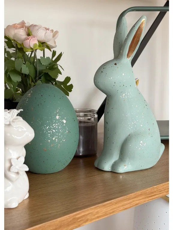 Ceramiczne jajko GOLD FLECKS 14 cm zielone - więcej wariantów