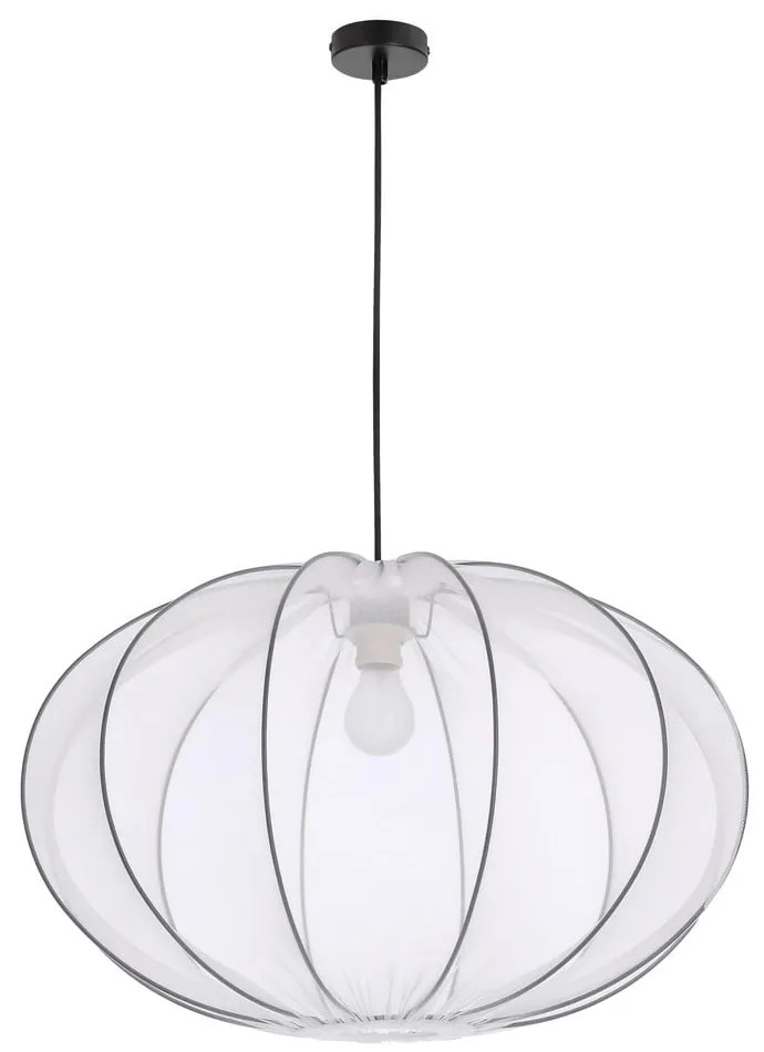 Biała lampa wisząca z tekstylnym kloszem ø 60 cm Mellow – Candellux Lighting