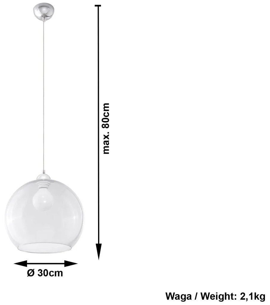 Loftowa lampa wisząca kula K0-W79