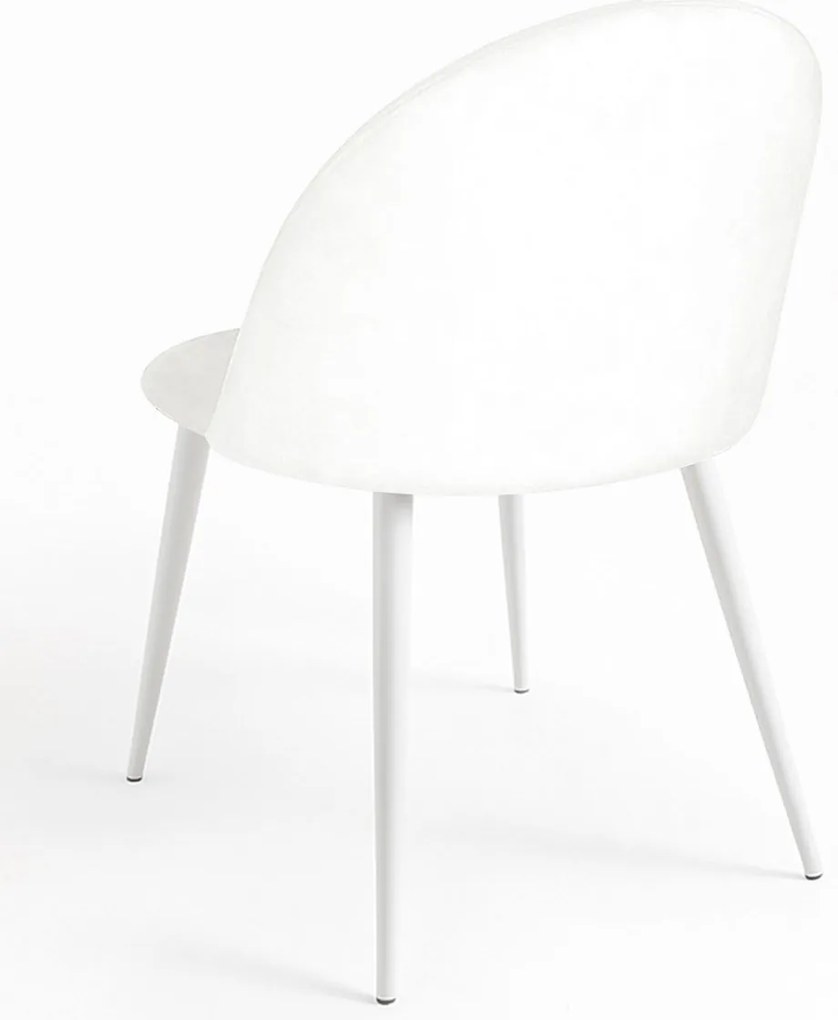 Pack 4 Krzesa White Vint Welur