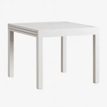 Rozkładany Stół Ogrodowy 90-180x90 Cm Z Aluminium Starmi Gardenia Biel - Sklum