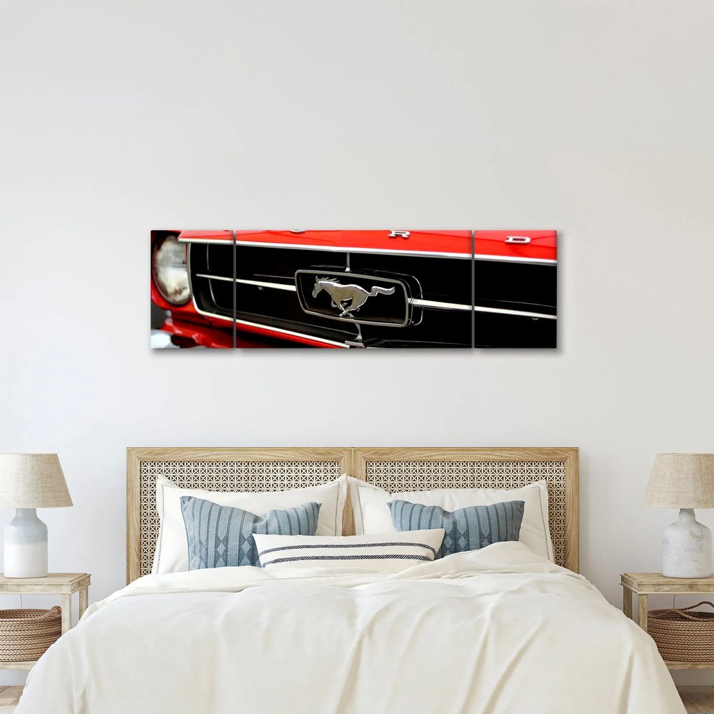 Obraz - Szczegół czerwonego samochodu (170x50 cm)