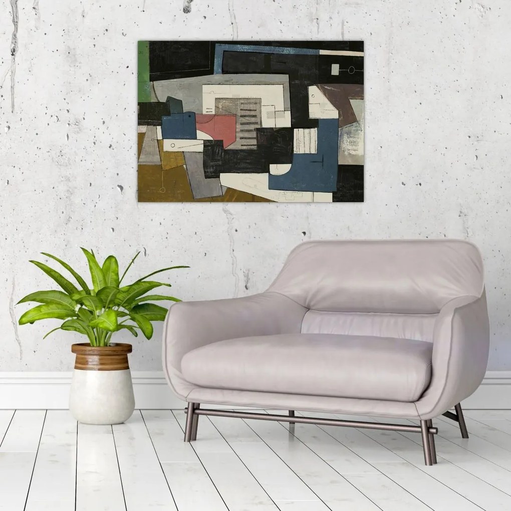Obraz na szkle - Abstrakcja, kubizm (70x50 cm)