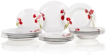 Banquet 18-częściowy zestaw talerzy Red Poppy