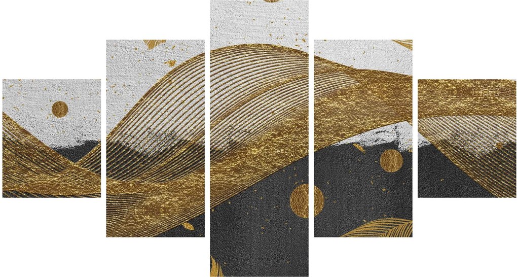 Obraz - Złote piórka (125x70 cm)