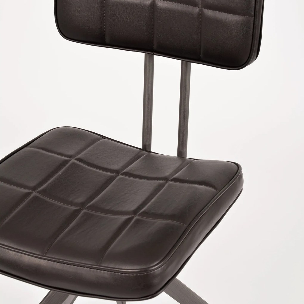 Designerskie krzesło pikowane z ekoskóry Ashton D03