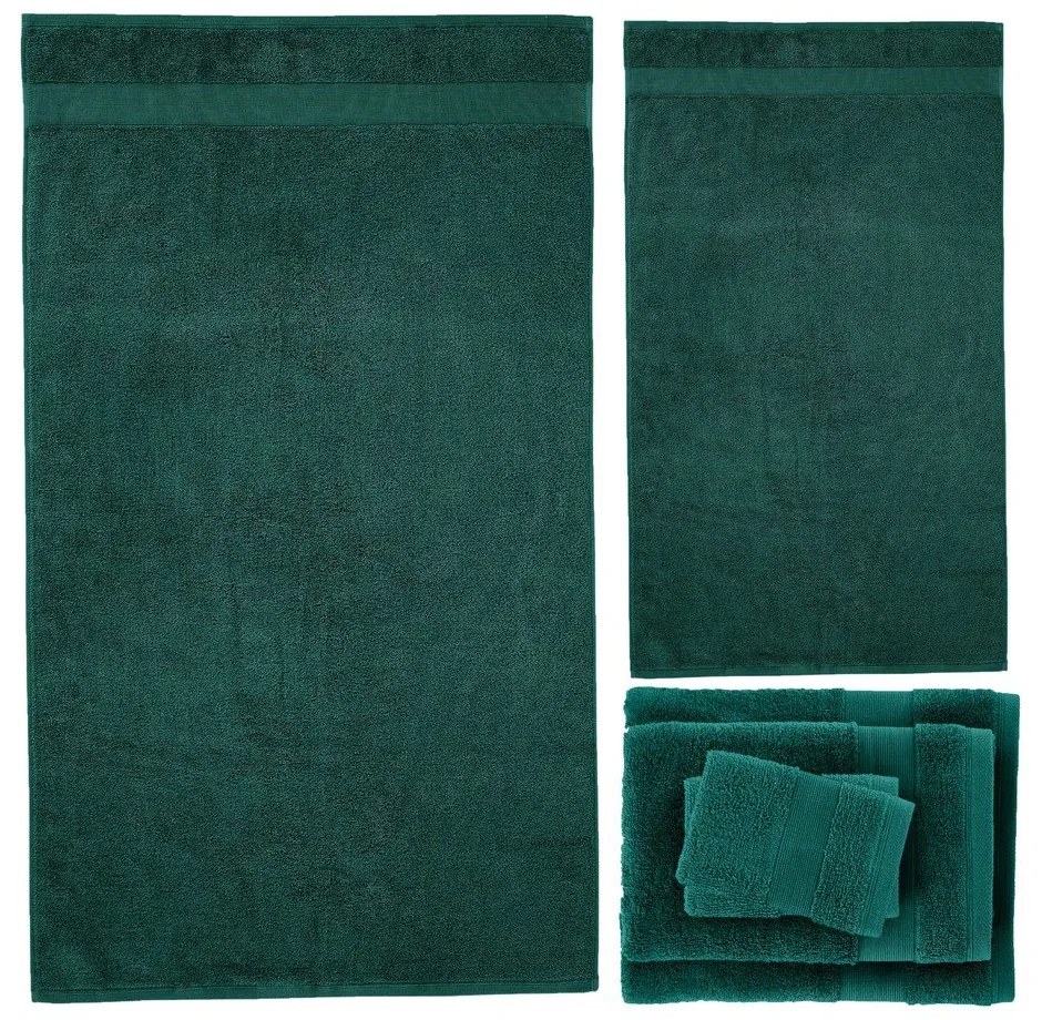Ciemnozielone bawełniane ręczniki frotte zestaw 6 szt. Anti-Bacterial – Catherine Lansfield