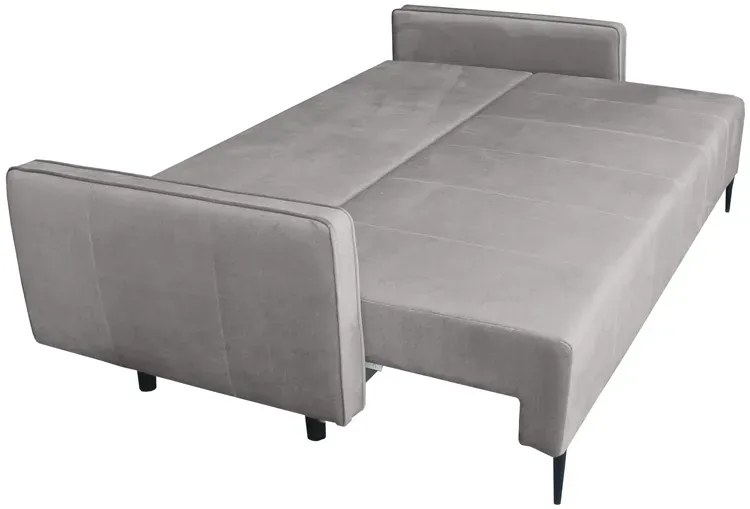Ciemnoszara rozkładana sofa z pojemnikiem - Exa
