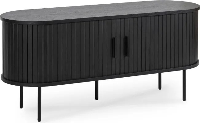 Szafka RTV do Salonu Dwudrzwiowa TRISH 120 cm Czarna Nowoczesna