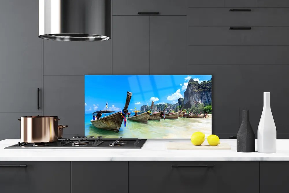 Szkło nad Blatem Łódź Rybacka Na Piasku