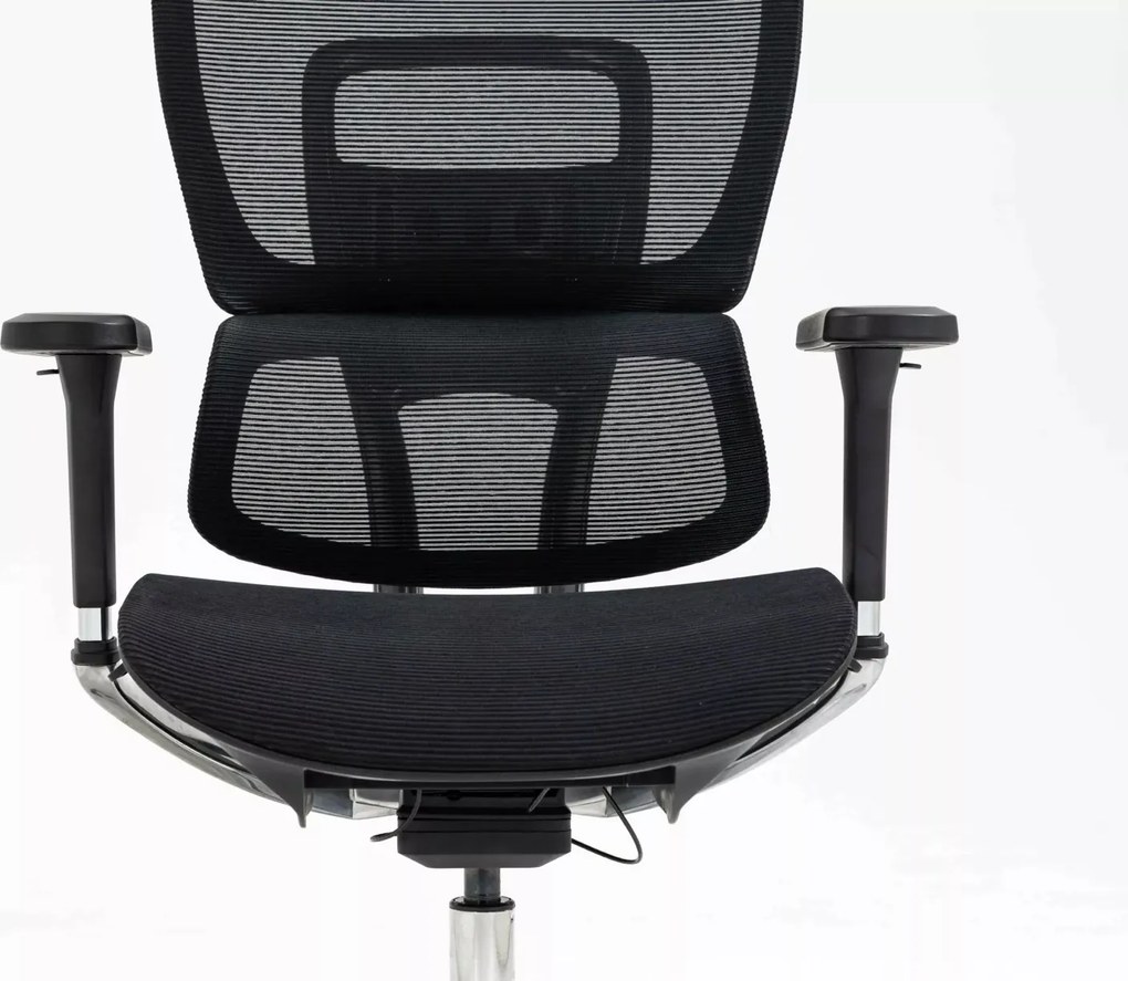Czarny ergonomiczny fotel do biura Winner Lux, zgodny z normą BHP