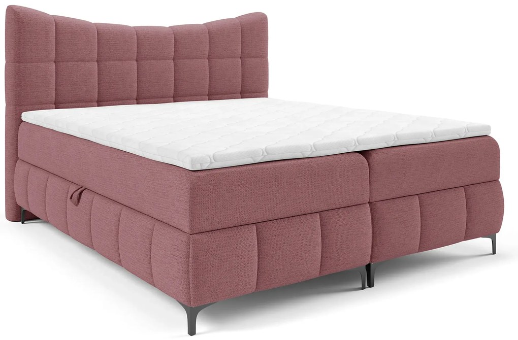 Różowe łóżko z pikowanym zagłówkiem 5 rozmiarów C3-H84