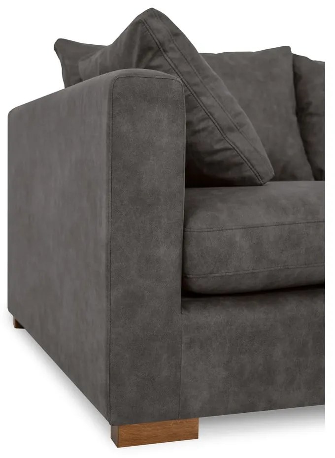 Antracytowa sofa z imitacji skóry 266 cm Hamburg – Scandic