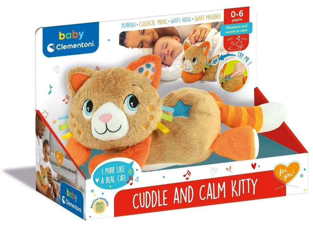 Clementoni Interaktywny kot ze spokojnymidźwiękami, pluszowy
