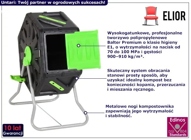 Obrotowy kompostownik ogrodowy 70L - Untari 3X