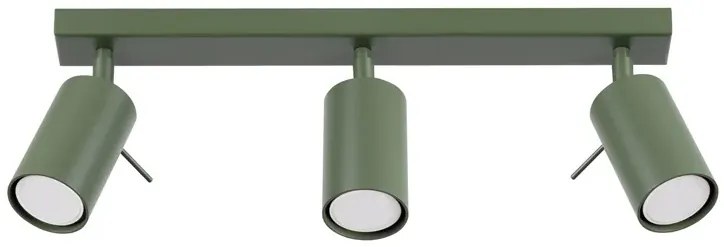 Zielona potrójna lampa sufitowa w loftowym stylu - M064-Nona