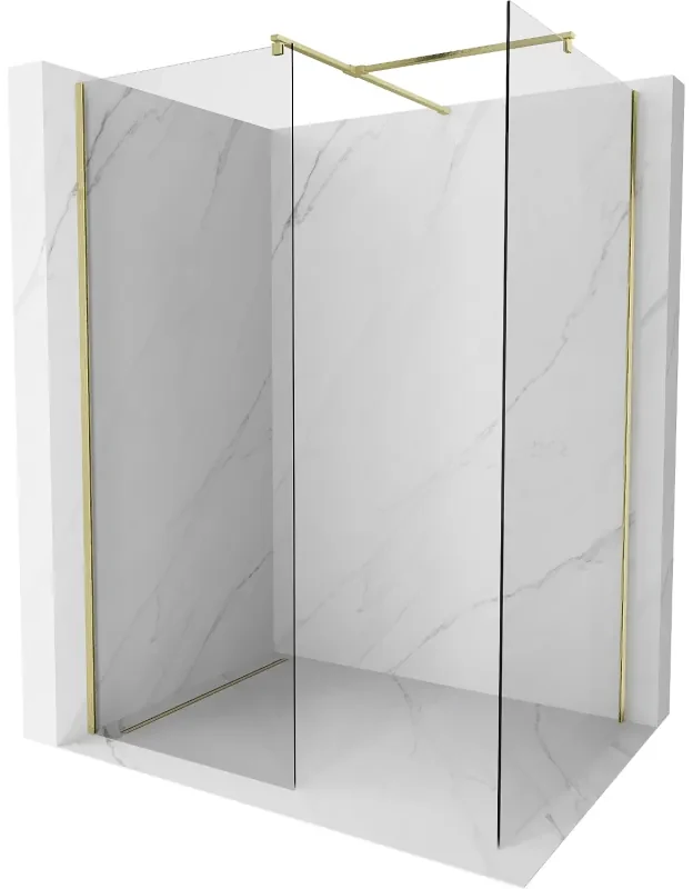 Mexen Kioto ścianka prysznicowa Walk-in 145 x 90 cm, transparent, złota szczotkowana - 800-145-202-55-00-090