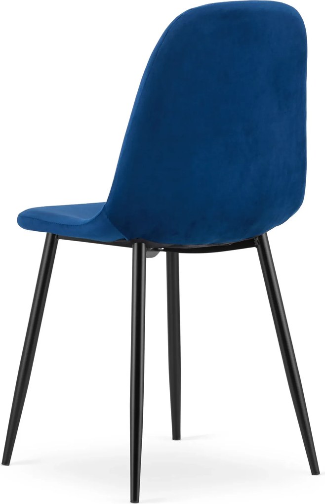 Granatowe krzesło tapicerowane metalowe do stołu L1-G34