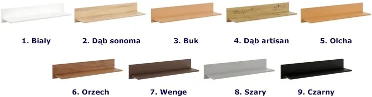 Szara minimalistyczna półka na ścianę H0-P80