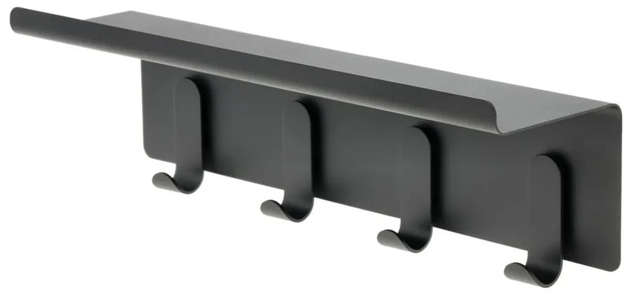 Czarny stalowy wieszak ścienny z półką 11,5 cm A-Hallway – Zone