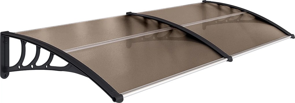 Outsunny Daszek Ochronny 75 x 195 x 23 cm UV i Wodoodporny Poliwęglan Brązowy | Aosom PL