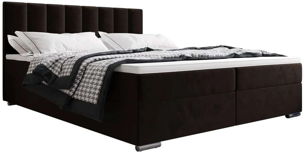 Dwuosobowe Łóżko Pluszowe Z Zagłówkiem 140X200 F2-R18