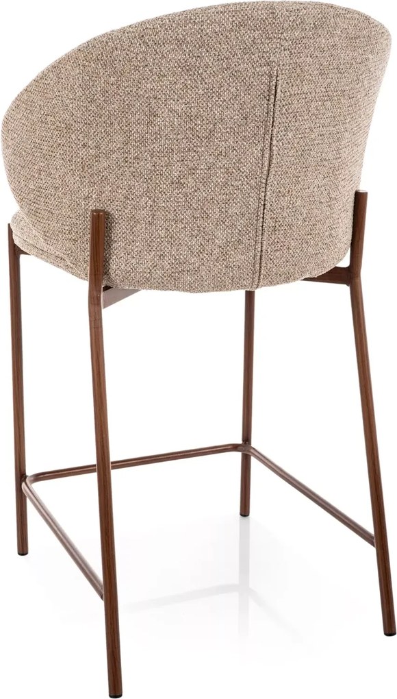 Stołek barowy KIOTO, orzech/beżowy