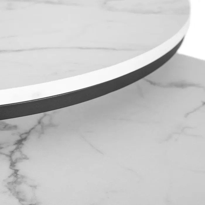 Zestaw Stolików Kawowych DAFNE MAX 60 cm/80 cm Biały Marmur Nowoczesny Glamour