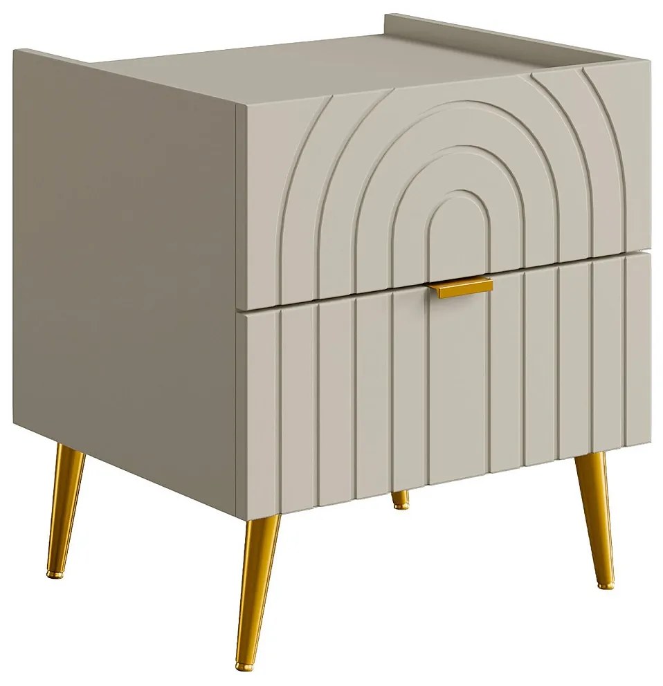 Zestaw 2 szafek nocnych z 2 szufladami - Beżowy - NORSIM marki Pascal Morabito