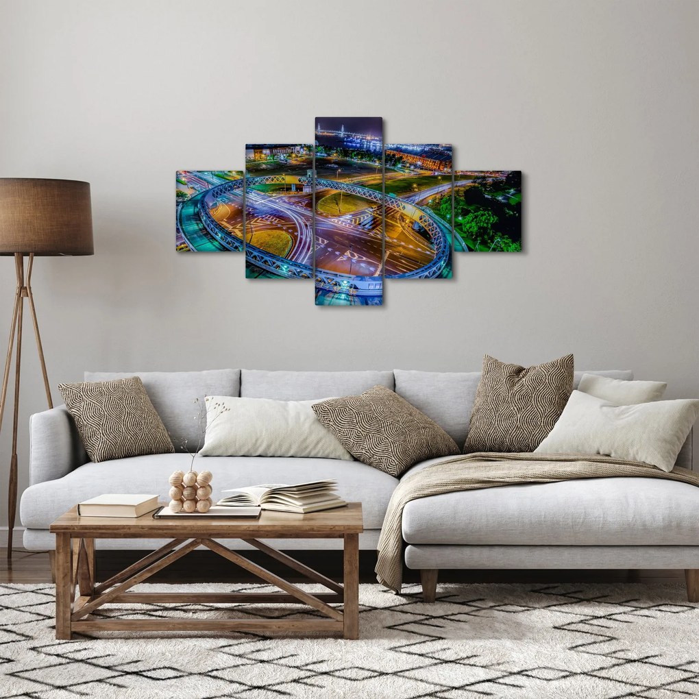 Obraz - nocna panorama miasta (125x70 cm)
