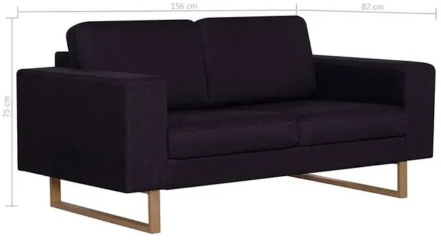 Elegancka dwuosobowa sofa Ladi 2X - czarna