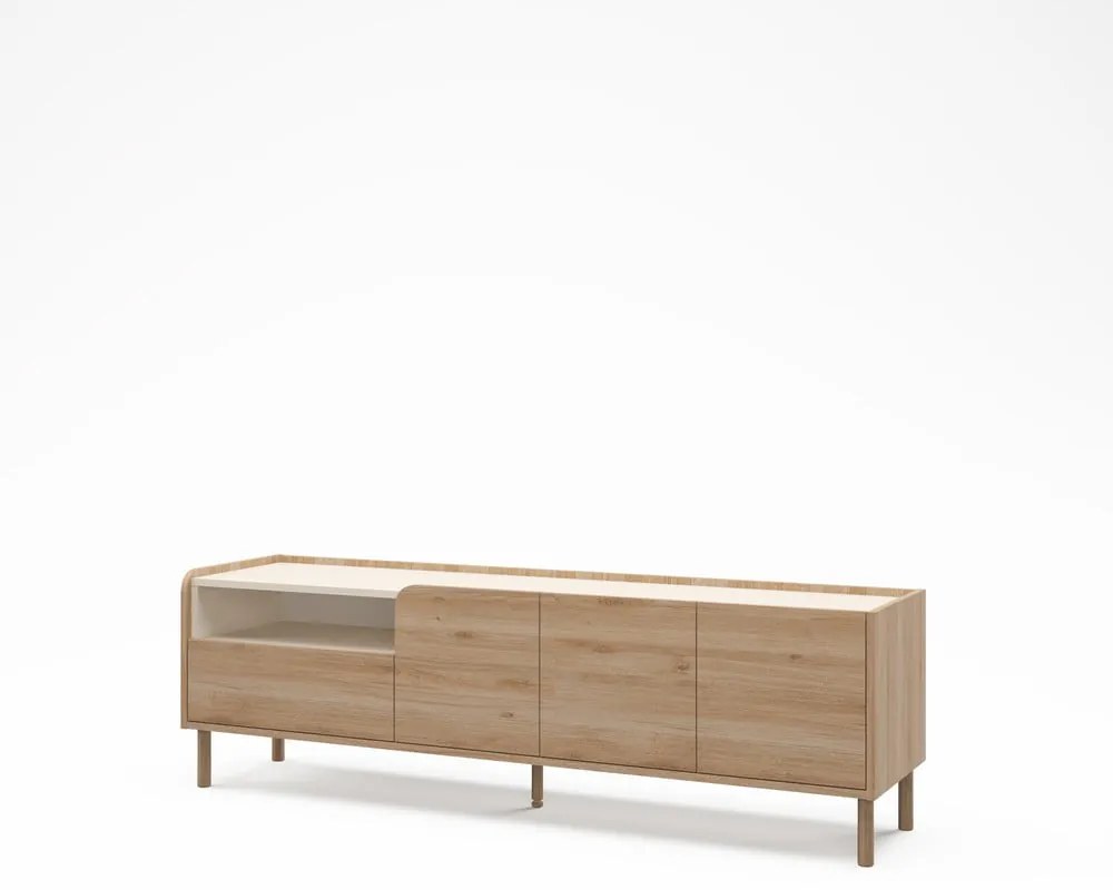 Szafka pod TV w dekorze dębu w naturalnym kolorze 180x55,5x44 cm Monza – Marckeric