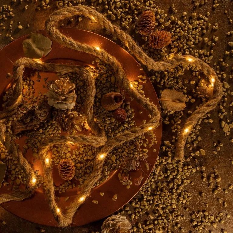 Ozdobna lina z oświetleniem LED, 25 LED, ciepła biel