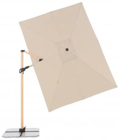 ALU WOOD 220 x 300 cm - wahadłowy parasol ogrodowy z drążkiem bocznym z ochroną ULTRA UV : Substancja Desen - 820