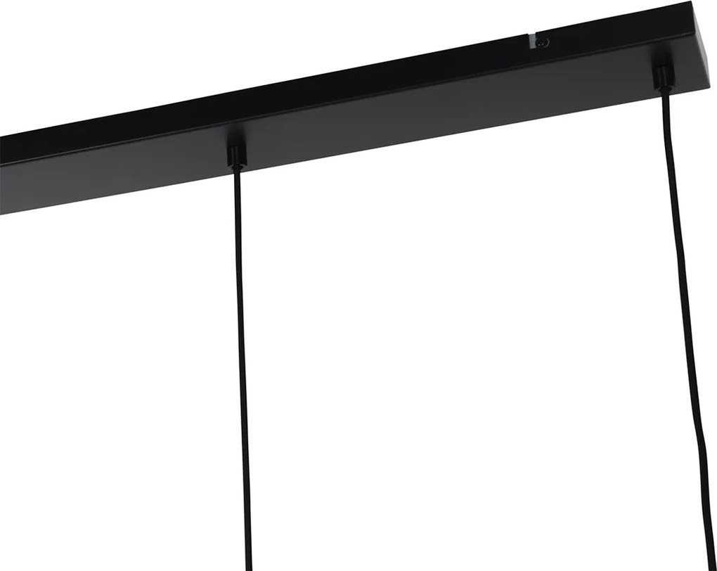 Inteligentna lampa wisząca czarna z przydymionym szkłem 4-punktowa z 4 Wifi ST64 - Laura