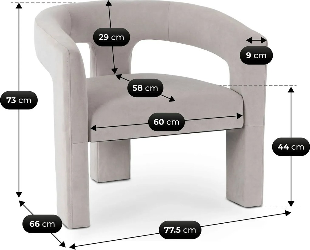 Brązowy nowoczesny fotel wypoczynkowy welurowy M5-C01